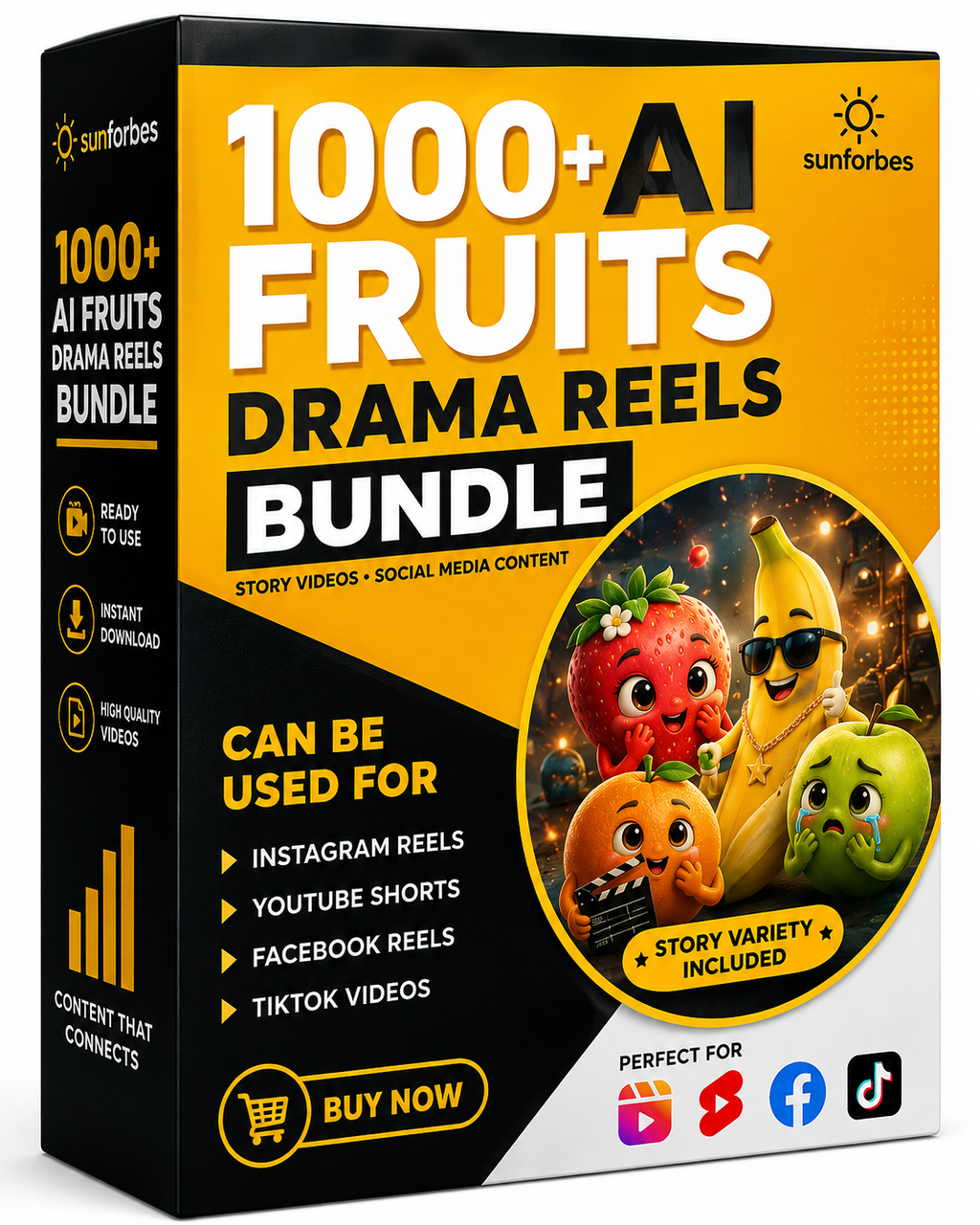 1000 AI Fruits Drama Reels Bundle
